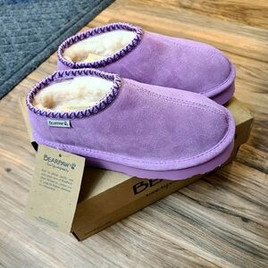 NEW! BEARPAW Martis Girls' Suede Slip-on Clogs Shoes Size 3 Orchid
